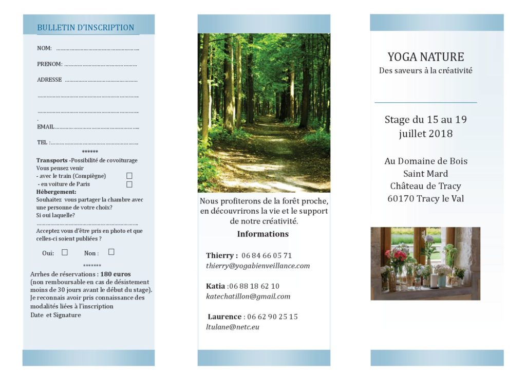 Stage yoga nature - Actualités - Yogakatia El Aouane